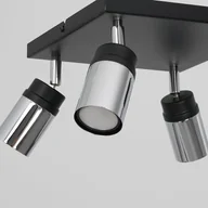 Lampy sufitowe - EULUNA Spot sufitowy Net czarny/chrom, kwadrat, 4-pkt. - miniaturka - grafika 1