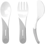 Sztućce dla dzieci - Twistshake sztućce szare - miniaturka - grafika 1