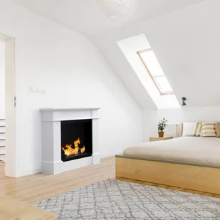 Biokominek portalowy Koloseum Pula z szybą biały mat - Biokominki - miniaturka - grafika 2