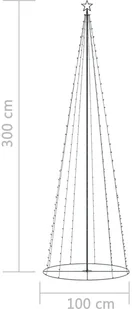 vidaXL Ozdoba świąteczna w kształcie choinki, 330 LED, 100x300 cm - Oświetlenie świąteczne - miniaturka - grafika 7