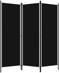 vidaXL Parawan 3-panelowy, czarny, 150 x 180 cm vidaXL - Parawany - miniaturka - grafika 2