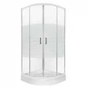 Kabiny prysznicowe - Novoterm Kabina półokrągła 80x80 Madera STR MADERA-80-B/B - miniaturka - grafika 1