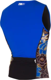 ZEROD koszulka triathlonowa RACER SINGLET KONA czarno-niebieska - Bielizna sportowa męska - miniaturka - grafika 2