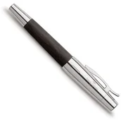 Pióra kulkowe - Faber Castell 148200 E-Motion pióro, drewno/chrom, wraz z opakowaniem na prezent, drewno brzozowe czarne F148223 - miniaturka - grafika 1