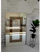 Lustra - Łukasz Ochwat Alfaram Lustro dekoracyjne dwukolorowe glamour INES, Lustro prostokątne : 60x180 - miniaturka - grafika 1