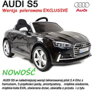 Import SUPER-TOYS AUDI S5 LICENCJA, LAKIER EVA FULL OPCJA, JAKOŚĆ/HL258 HL-258-CZERWONY-LAK - Pojazdy elektryczne dla dzieci - miniaturka - grafika 3