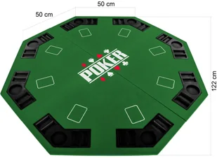 MAKSTOR.pl ZIELONY BLAT STÓŁ DO POKERA 122x122CM POKER KASYNO 2003013 (20030133) - Zestawy do pokera - miniaturka - grafika 5