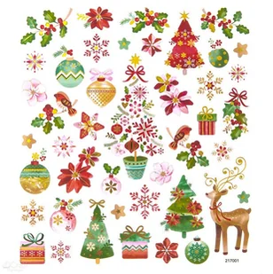 Naklejki kolorowe Święta 43szt - Ozdoby bożonarodzeniowe - miniaturka - grafika 2