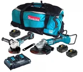 Zestawy elektronarzędzi - MAKITA Combo zestaw akumulatorowy 2x szlifierka kątowa (DLX2245PT1) - miniaturka - grafika 1