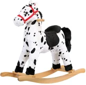 Zabawki na biegunach - Bino koń na biegunach pluszowy siwy # z wartością produktów powyżej 89zł! - miniaturka - grafika 1