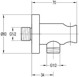 Omnires 8873 NI przyłącze kątowe nikiel - Akcesoria hydrauliczne - miniaturka - grafika 2