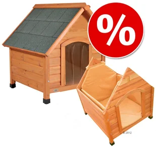 Trixie Natura Zestaw Buda dla psa Trixie Natura z izolacją i drzwiami M dł x szer x wys. 88 x 77 x 82 cm - Budy dla psów - miniaturka - grafika 2