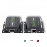 Złącza, przejściówki, adaptery - Techly Extender HDMI po skrętce Cat. 5e/6/6a/7, do 60m, z odbiornikiem IR, czarny 020355 - miniaturka - grafika 1