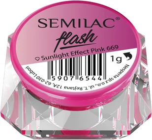 Semilac Pyłek Flash Sunlight Effect 669 Pink - Ozdoby do paznokci - miniaturka - grafika 2