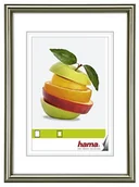Ramki na zdjęcia - Hama Ramka na zdjęcia Sevilla (18 x 24 cm z passe-partout 10 x 15 cm, wysokiej jakości szkło, ramka z tworzywa sztucznego, do zawieszenia i postawienia), szara 00066459 - miniaturka - grafika 1