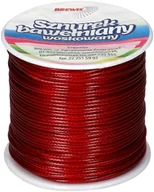 Pasmanteria - BREWIS Sznurek bawełniany czerwony 1mmx25m woskowany Brewis - miniaturka - grafika 1