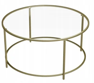 243 WOLAG Stolik złoty okrągły Ława złota rama szkło hartowane szerokość 84 cm) 24378389 78389-uniw - Stoły - miniaturka - grafika 4