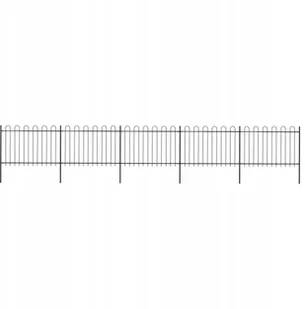 Vidaxl z zaokrąglonymi końcami, stalowe, 8,5x1,2 m, czarne - Ogrodzenia - miniaturka - grafika 2