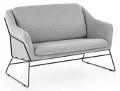 Sofy i kanapy - Halmar Sofa wypoczynkowa dwuosobowa szara SOFT 2 XL na czarnym metalowym stelażu - miniaturka - grafika 1