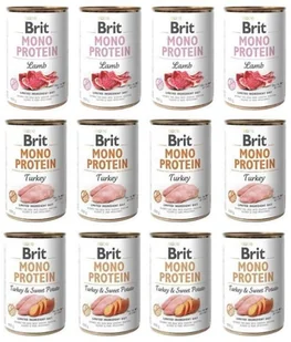 Brit Mono Protein MIX Smaków 12x400g - Mokra karma dla psów Brit Mono Protein MIX Smaków 12x400g - Mokra karma dla psów - miniaturka - grafika 1