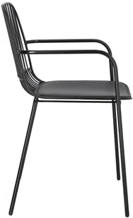Intesi Krzesło Willy Arm Black z poduszką PU - Krzesła - miniaturka - grafika 4