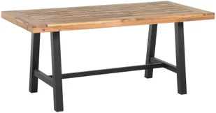 Beliani Stół do jadalni akacjowy 170 x 80 cm czarny SCANIA 97053 - Stoły ogrodowe - miniaturka - grafika 2