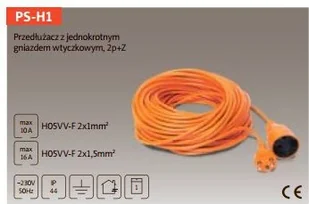 Przedłużacz PS-2X1.0-10M 10 m - Przedłużacze i rozgałęźniki - miniaturka - grafika 2