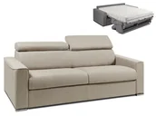 Sofy i kanapy - Vente-Unique 4-osobowa kanapa z ekspresowym mechanizmem rozkładania z tkaniny VIZIR - Kolor: beżowy - Miejsce do spania: 160 cm - Materac 18 cm - miniaturka - grafika 1