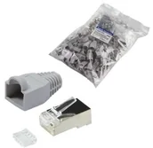Kable miedziane - LogiLink Wtyk RJ45 CAT.6 FTP MP0021 z osłonką szary 100szt SPLKOKGF0070 - miniaturka - grafika 1