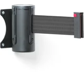 Wyposażenie miejsc publicznych - AJ Produkty Uchwyt z taśmą, montaż do ściany, 2300 mm, czarny, taśma czarna - miniaturka - grafika 1