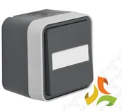 Wyłączniki światła i elektryczne - Hager BERKER W.1 Wyłącznik 1-klawiszowy uniwersalny (schodowy) z podświetlanym p. opisowym IP55 szary 30763555 30763555/HAG - miniaturka - grafika 1