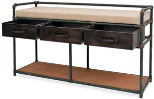 vidaXL Ławka z miejscem do przechowywania i poduszką, 107,5x34,5x59 cm vidaXL - Ławki do przedpokoju - miniaturka - grafika 5