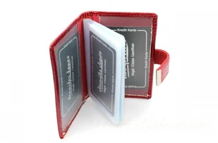 Jennifer Jones Etui Na Karty Dokumenty JENNIFER JONES Wizytownik Pionowy Z Zapięciem Skóra Naturalna Lakierowana JJ5244 - Etui na dokumenty i karty - miniaturka - grafika 2