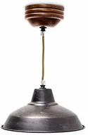 Lampy sufitowe - Relaxdays Industrial 10018907 lampa wisząca, regulacja wysokości, materiał: lakierowany metal, drewno 10018907 - miniaturka - grafika 1