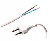 Przewody elektryczne - Conotech kabel z wtyczką płaską 2x0,75 3m biały - miniaturka - grafika 1