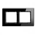 Klawisze i ramki - Karlik Ramka uniwersalna podwójna szkło ramka czarna spód czarny) DECO 12-12-DRG-2 - miniaturka - grafika 1