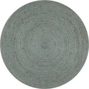 vidaXL Ręcznie wykonany dywan z juty, okrągły, 120 cm, oliwkowozielony - Dywany - miniaturka - grafika 2