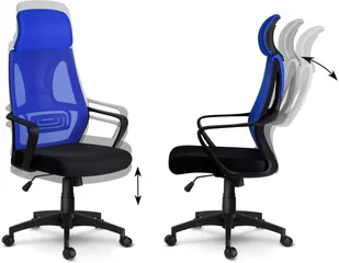 Fotel biurowy, krzesło biurowe Sofotel Fotel biurowy z mikrosiatką Praga - niebieski 2292 - Fotele i krzesła biurowe - miniaturka - grafika 8