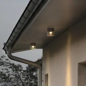 Lampy ogrodowe - Konstsmide Lampa sufitowa zewnętrzna LED Varese szara, szkło - miniaturka - grafika 1