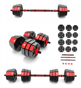 Hms Zestaw Hantli Ze Sztangą 2x10 kg Sztangielka - Hantle i ciężarki - miniaturka - grafika 6