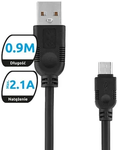 EXC Kabel USB 2.0 eXc WHIPPY USB A M micro USB B M 5-pin 0,9m czarny KKE0KKBU0010 - Kable USB - miniaturka - grafika 5
