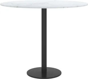 vidaXL Blat do stołu, biały, 50x0,8 cm, szkło ze wzorem marmuru vidaXL - Blaty meblowe i parapety okienne - miniaturka - grafika 3