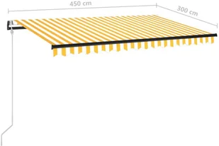 VidaXL Lumarko Automatycznie zwijana markiza, 450 x 300 cm, żółto-biała! 3069128 VidaXL - Markizy - miniaturka - grafika 7