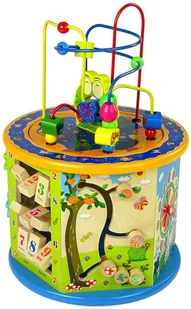 Import LEANToys Edukacyjna Kostka Drewniana Sorter Labirynt Liczydło Gra Chińczyk Pionki LT-9837-0 - Zabawki interaktywne dla dzieci - miniaturka - grafika 3