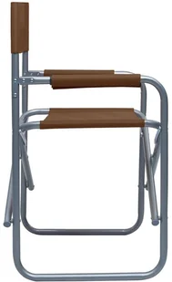 vidaXL Krzesła reżyserskie, 2 szt., stalowe, brązowe - Fotele i krzesła ogrodowe - miniaturka - grafika 4