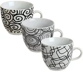 Serwisy do kawy i herbaty - Excelsa Magic-Black zestaw filiżanek firmy The bez ze spodkiem, ceramiki, czarna, 3 sztuki 36306 - miniaturka - grafika 1