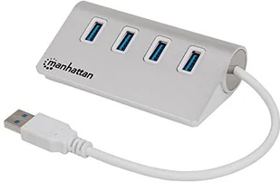 Manhattan 163767 4-Port USB 3.0 Hub (4 porty USB 3.0 Typ A, obudowa aluminiowa, zasilanie przez USB lub zasilacz) Biały 163767 - Huby USB Manhattan 163767 4-Port USB 3.0 Hub (4 porty USB 3.0 Typ A, obudowa aluminiowa, zasilanie przez USB lub zasilacz) Biały 163767 - Huby USB - miniaturka - grafika 1