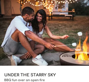 Blumfeldt Blumfeldt Savage 2.0 Rund, misa paleniskowa z grillem,  60 cm, stabilna podstawa, schowek na drewno GDI11-Sav2.0 Rund-BK - Paleniska ogrodowe - miniaturka - grafika 2