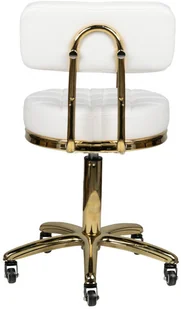 TABORET KOSMETYCZNY GOLD AM-961 BIAŁY 131988 - Krzesła i taborety kosmetyczne - miniaturka - grafika 4