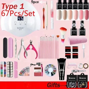 Zestaw do przedłużania Hybryd Żel Lampa + Frezarka - Zestawy do manicure i pedicure - miniaturka - grafika 2